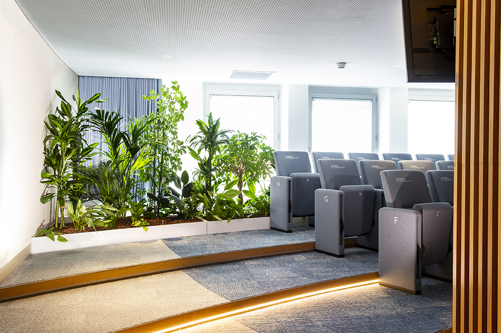décoration végétale d'une salle de réunion auditorium